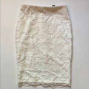 NWOT Chelsea & Theodore Elegant White Lace Skirt new without tags